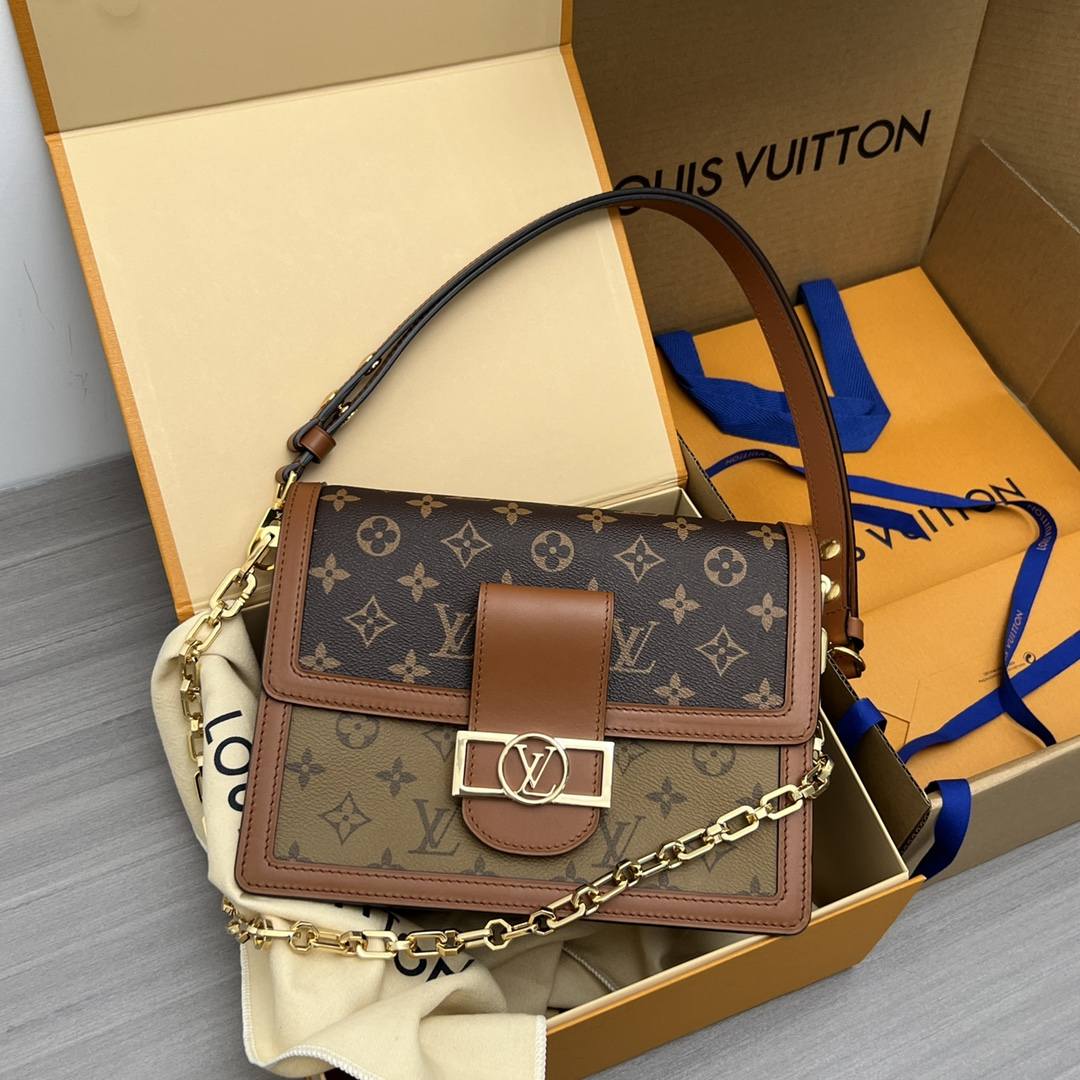 Ellebag’s 1:1 Replica of Louis Vuitton M45555 Dauphine 25cm Handbag(2024 Dec Updated)-Meilleure qualité de faux sac Louis Vuitton en ligne, réplique de sac de créateur ru