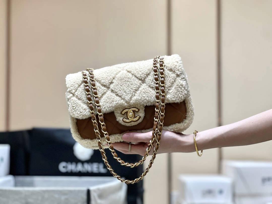 Ellebag super fake Chanel Flap Bag in Shearling Lambskin with Gold-Tone Metal(2024 Dec Updated)-Best Quality Fake Louis Vuitton Bag Online Store, Replica designer bag ru