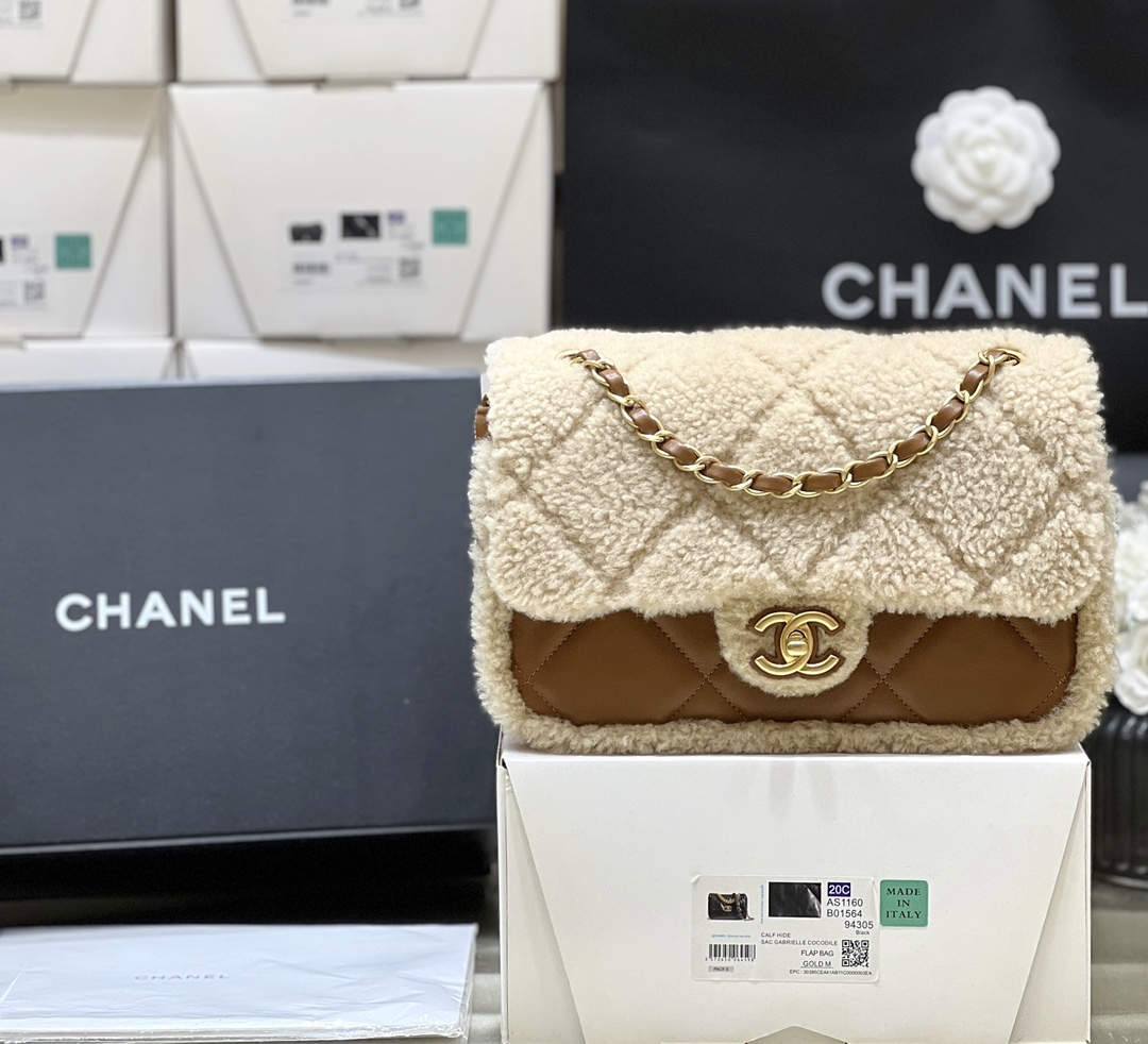 Ellebag super fake Chanel Flap Bag in Shearling Lambskin with Gold-Tone Metal(2024 Dec Updated)-Best Quality Fake Louis Vuitton Bag Online Store, Replica designer bag ru