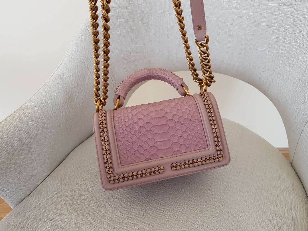 Ellebag super fake Chanel Le Boy Handle Bag: The Elegance of a 20cm Python Leather Handbag(2024 Dec Updated)-Best Quality Fake Louis Vuitton Bag Online Store, Replica designer bag ru