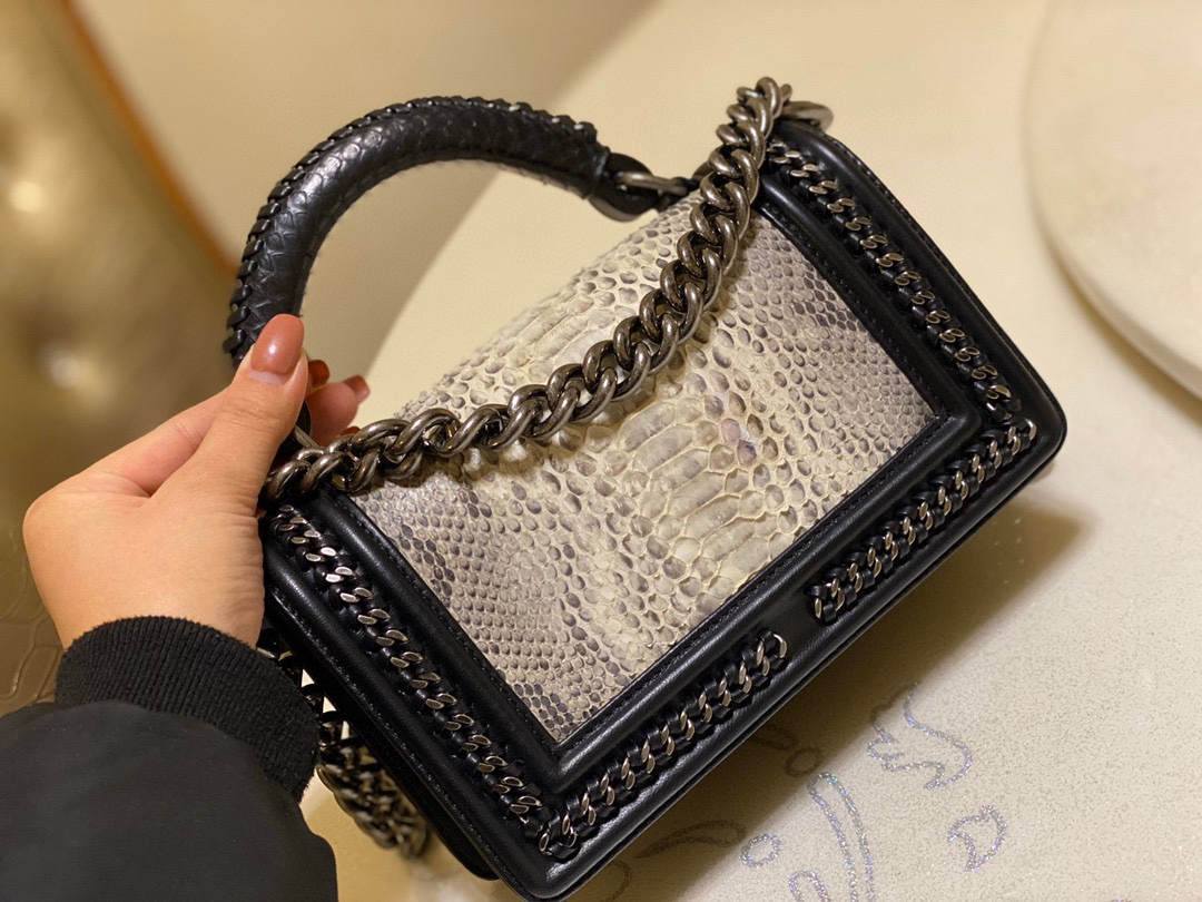 Ellebag super fake Chanel Le Boy Handle Bag: The Elegance of a 20cm Python Leather Handbag(2024 Dec Updated)-Best Quality Fake Louis Vuitton Bag Online Store, Replica designer bag ru