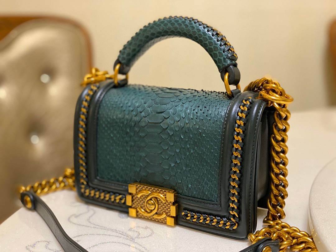 Ellebag super fake Chanel Le Boy Handle Bag: The Elegance of a 20cm Python Leather Handbag(2024 Dec Updated)-Best Quality Fake Louis Vuitton Bag Online Store, Replica designer bag ru