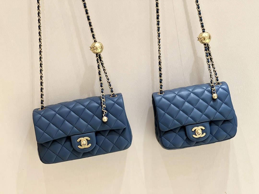 Ellebag super fake Chanel Mini Flap Bag with CC Gold Ball on Chain: A Sky-Blue Elegance(2024 Dec Updated)-Best Quality Fake Louis Vuitton Bag Online Store, Replica designer bag ru