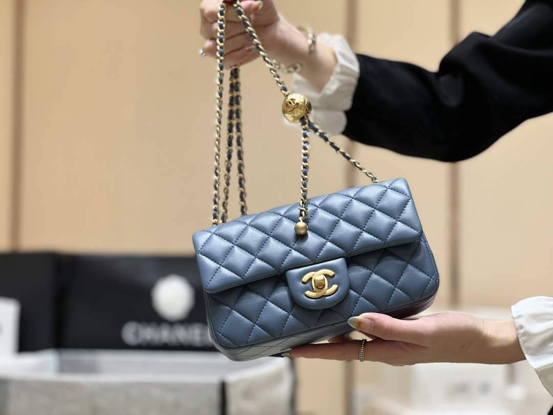 Ellebag super fake Chanel Mini Flap Bag with CC Gold Ball on Chain: A Sky-Blue Elegance(2024 Dec Updated)-Best Quality Fake Louis Vuitton Bag Online Store, Replica designer bag ru