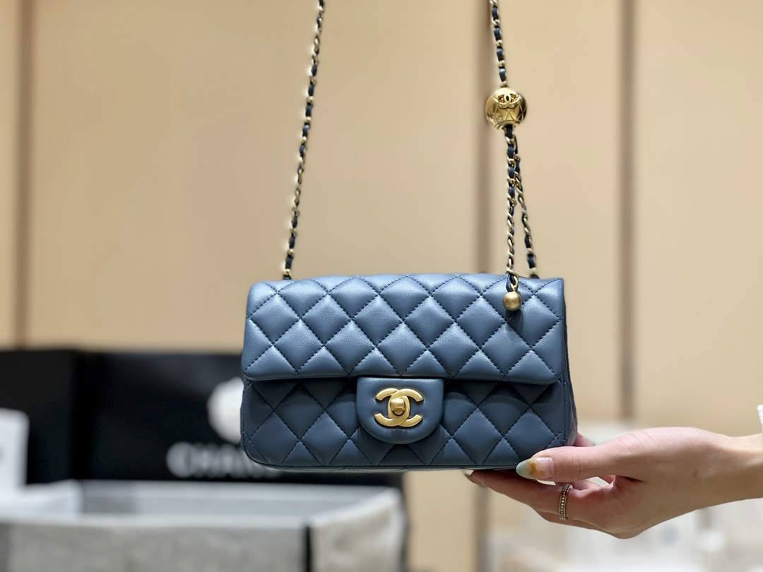 Ellebag super fake Chanel Mini Flap Bag with CC Gold Ball on Chain: A Sky-Blue Elegance(2024 Dec Updated)-Best Quality Fake Louis Vuitton Bag Online Store, Replica designer bag ru