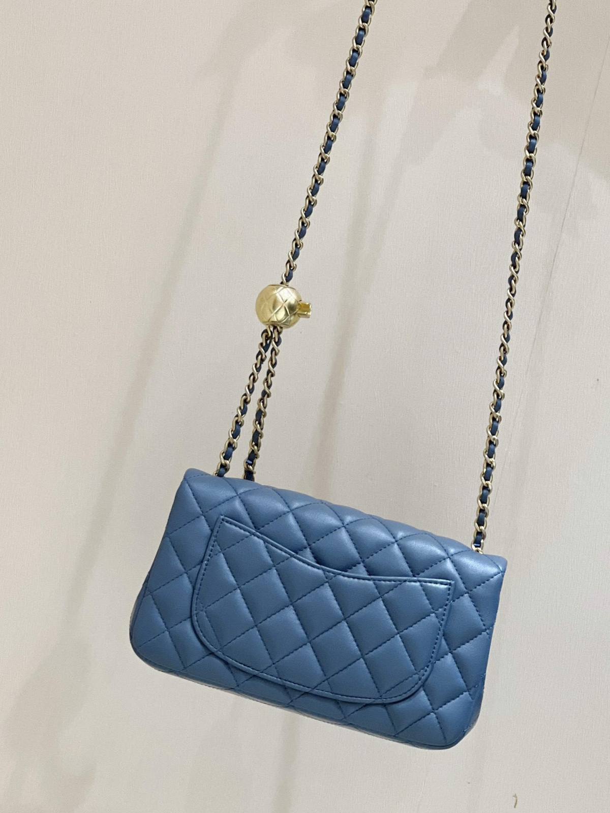 Ellebag super fake Chanel Mini Flap Bag with CC Gold Ball on Chain: A Sky-Blue Elegance(2024 Dec Updated)-Best Quality Fake Louis Vuitton Bag Online Store, Replica designer bag ru