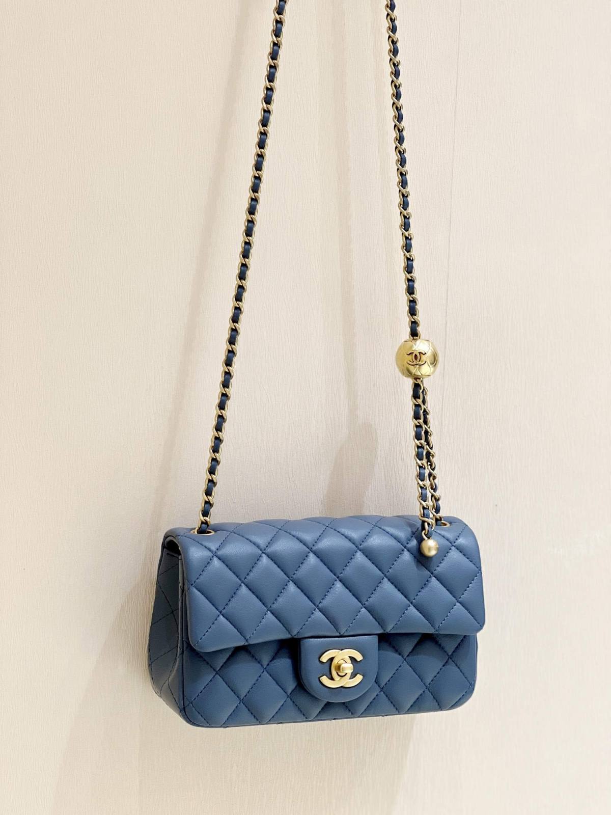 Ellebag super fake Chanel Mini Flap Bag with CC Gold Ball on Chain: A Sky-Blue Elegance(2024 Dec Updated)-Best Quality Fake Louis Vuitton Bag Online Store, Replica designer bag ru