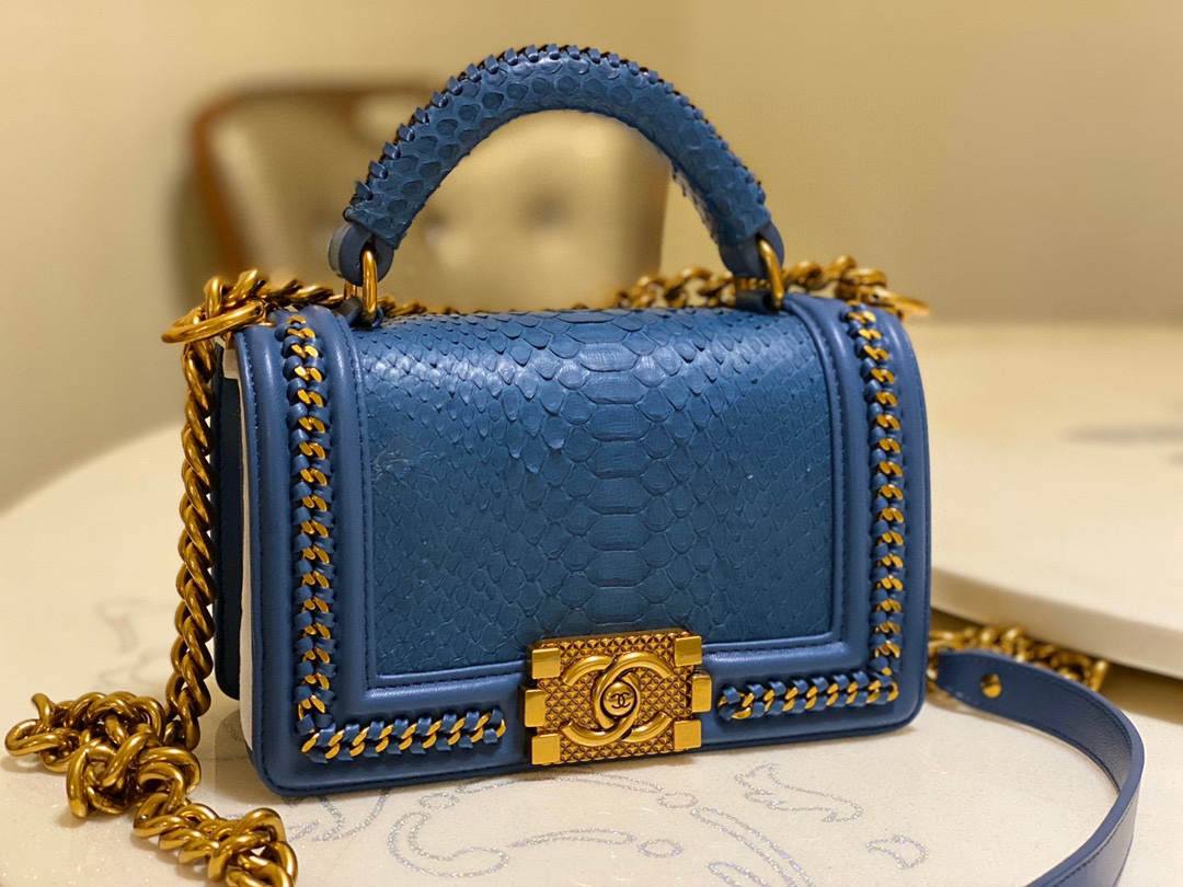 Ellebag super fake Chanel’s Python Leather Boy Handle Bag(2024 Dec Updated)-Best Quality Fake Louis Vuitton Bag Online Store, Replica designer bag ru