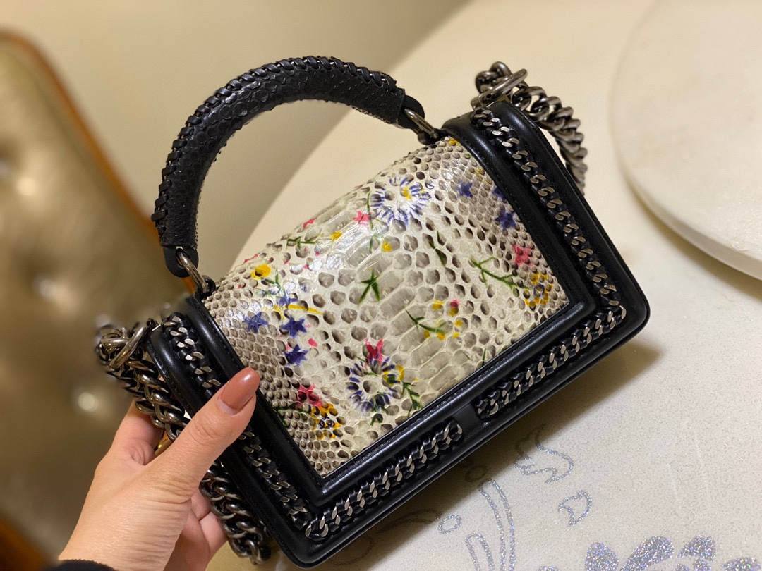 Ellebag super fake Chanel’s Python Leather Boy Handle Bag(2024 Dec Updated)-Best Quality Fake Louis Vuitton Bag Online Store, Replica designer bag ru