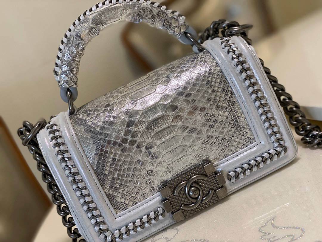 Ellebag super fake Chanel’s Python Leather Boy Handle Bag(2024 Dec Updated)-Best Quality Fake Louis Vuitton Bag Online Store, Replica designer bag ru