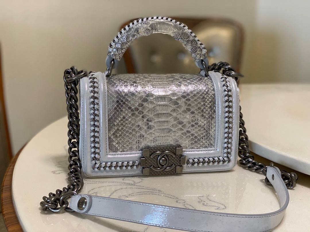 Ellebag super fake Chanel’s Python Leather Boy Handle Bag(2024 Dec Updated)-Best Quality Fake Louis Vuitton Bag Online Store, Replica designer bag ru