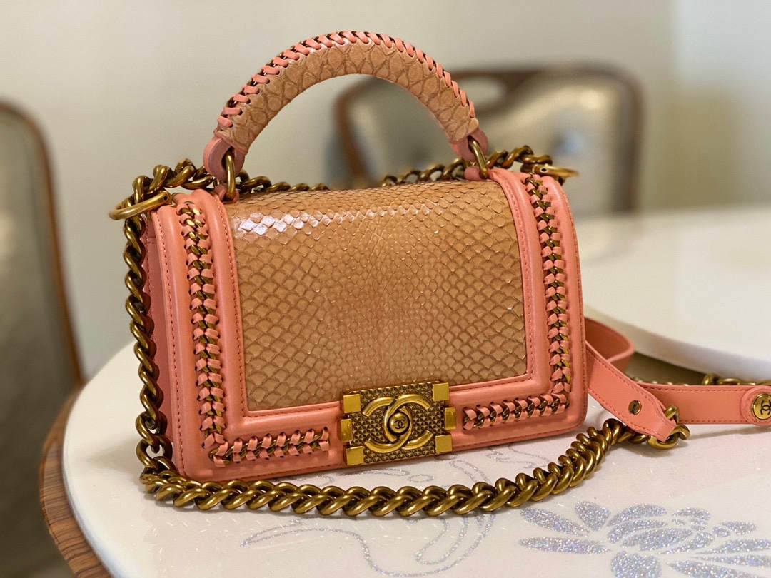 Ellebag super fake Chanel’s Python Leather Boy Handle Bag(2024 Dec Updated)-Best Quality Fake Louis Vuitton Bag Online Store, Replica designer bag ru