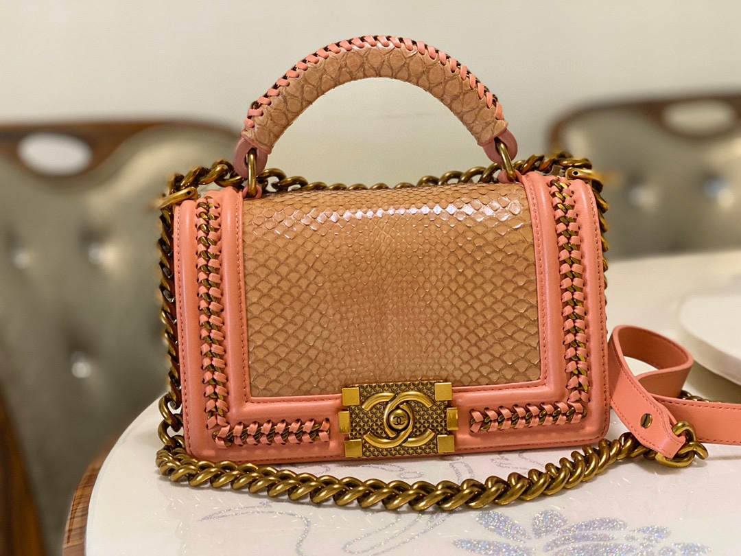 Ellebag super fake Chanel’s Python Leather Boy Handle Bag(2024 Dec Updated)-Best Quality Fake Louis Vuitton Bag Online Store, Replica designer bag ru