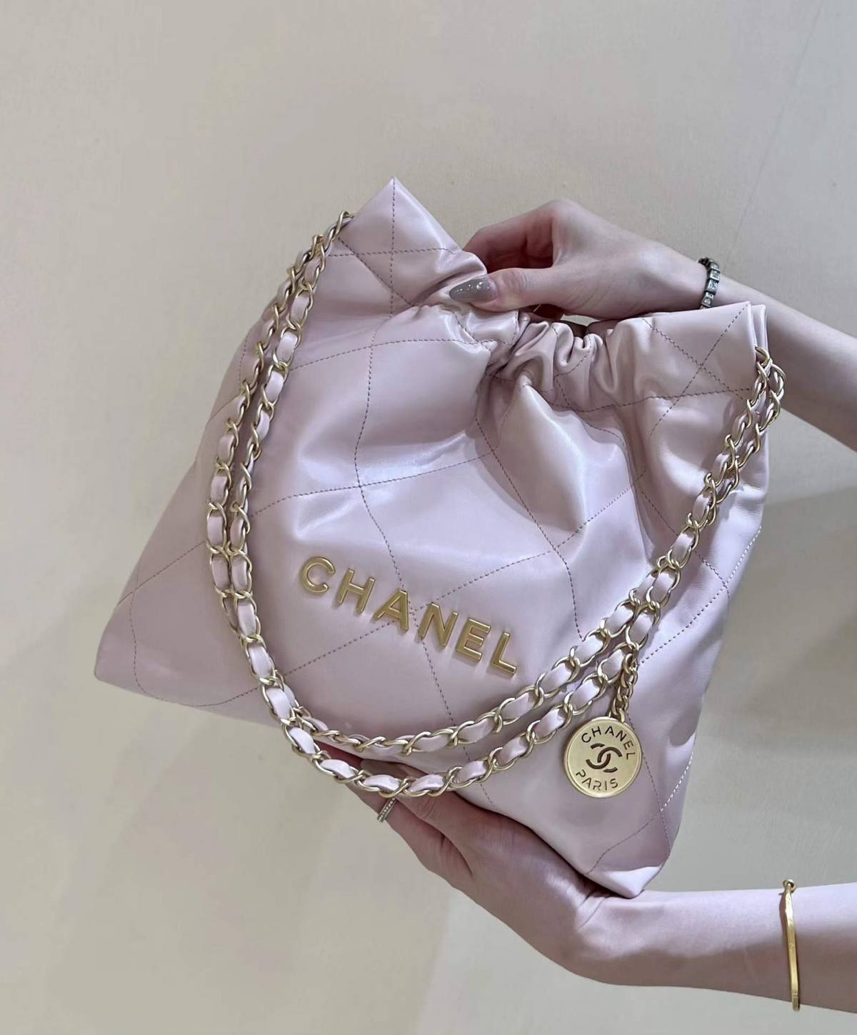 Ellebag super fake Franch Hass leather Chanel 22 Handbag craftsmanship in pink(2024 Dec Updated)-Best Quality Fake Louis Vuitton Bag Online Store, Replica designer bag ru