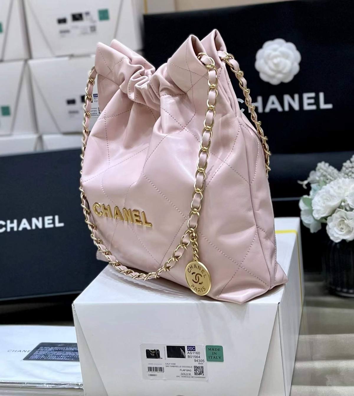 Ellebag super fake Franch Hass leather Chanel 22 Handbag craftsmanship in pink(2024 Dec Updated)-Best Quality Fake Louis Vuitton Bag Online Store, Replica designer bag ru