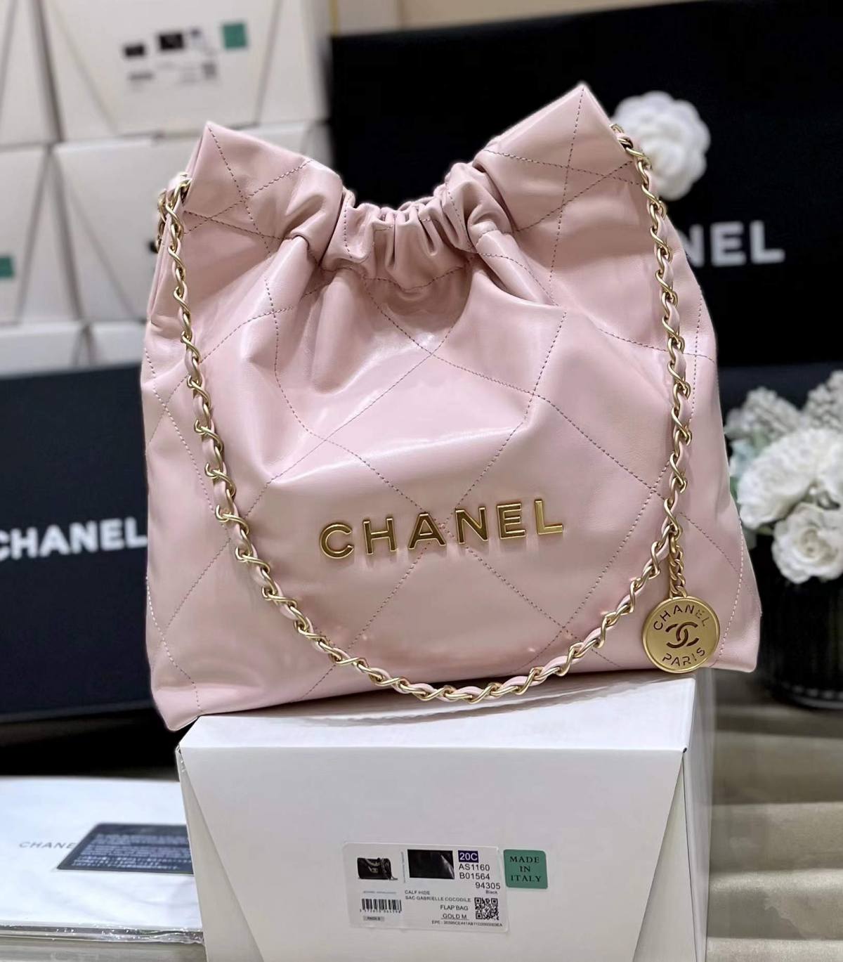 Ellebag super fake Franch Hass leather Chanel 22 Handbag craftsmanship in pink(2024 Dec Updated)-Best Quality Fake Louis Vuitton Bag Online Store, Replica designer bag ru