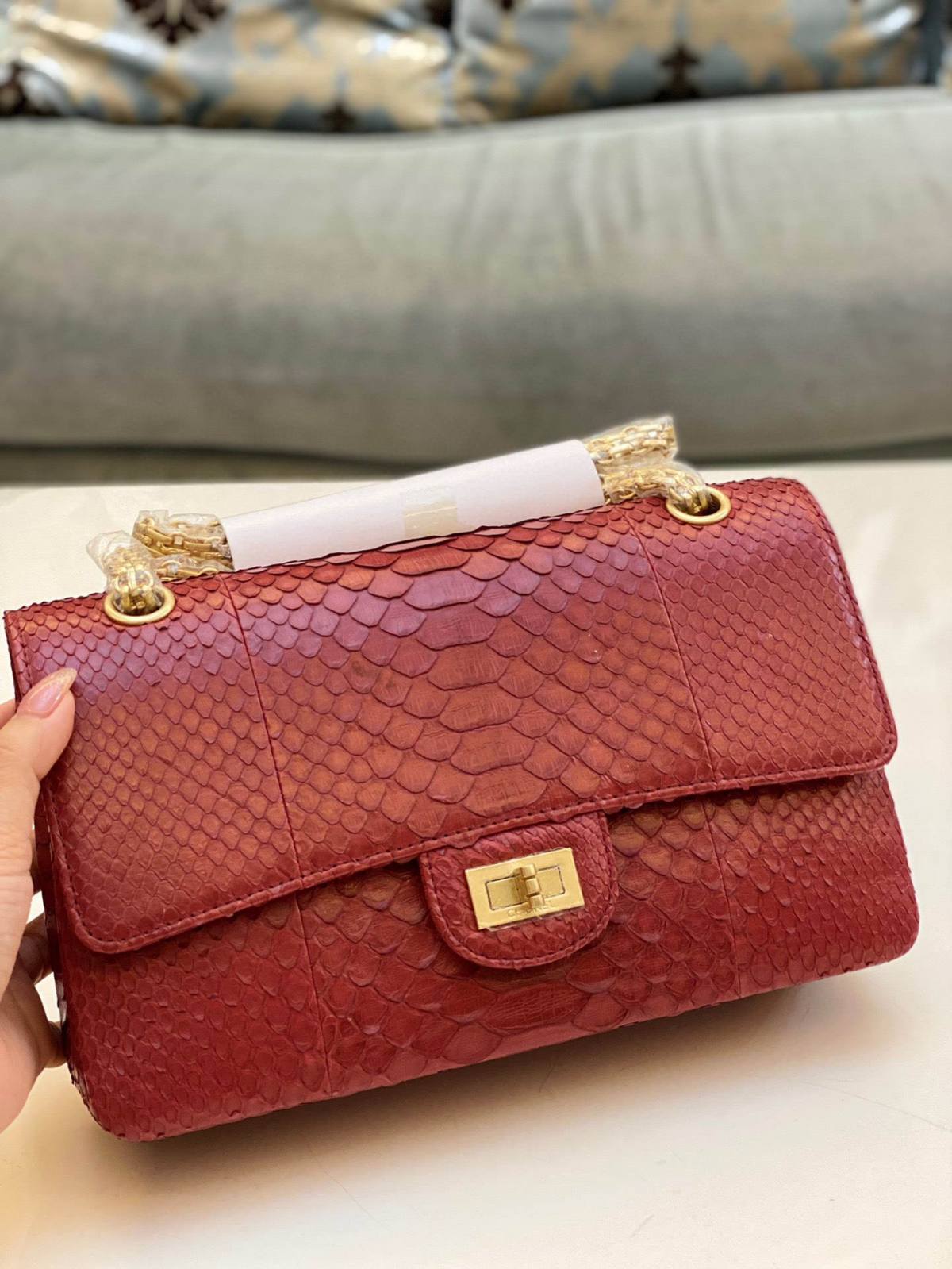 Ellebag top replica Chanel Classic Flap Bag: The 25.5cm Python Leather Edition(2024 Dec Updated)-L-Aħjar Kwalità Foloz Louis Vuitton Bag Online Store, Replica designer bag ru