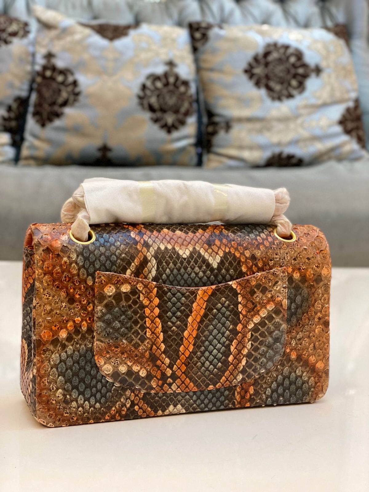 Ellebag top replica Chanel Classic Flap Bag: The 25.5cm Python Leather Edition(2024 Dec Updated)-L-Aħjar Kwalità Foloz Louis Vuitton Bag Online Store, Replica designer bag ru