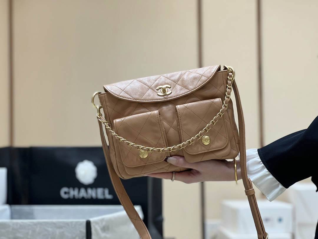 Ellebag’s Exquisite Replica of the Chanel 24P Hobo Bag: A 24cm Masterpiece with Pearl Chain and Champagne Gold Hardware(2024 Dec Updated)-Best Quality Fake Louis Vuitton Bag Online Store, Replica designer bag ru