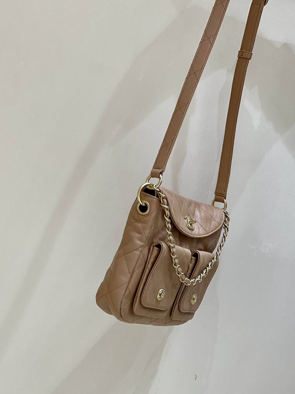 Ellebag’s Exquisite Replica of the Chanel 24P Hobo Bag: A 24cm Masterpiece with Pearl Chain and Champagne Gold Hardware(2024 Dec Updated)-Best Quality Fake Louis Vuitton Bag Online Store, Replica designer bag ru