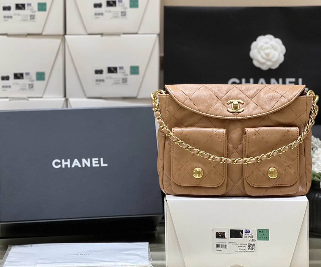 Ellebag’s Exquisite Replica of the Chanel 24P Hobo Bag: A 24cm Masterpiece with Pearl Chain and Champagne Gold Hardware(2024 Dec Updated)-Best Quality Fake Louis Vuitton Bag Online Store, Replica designer bag ru