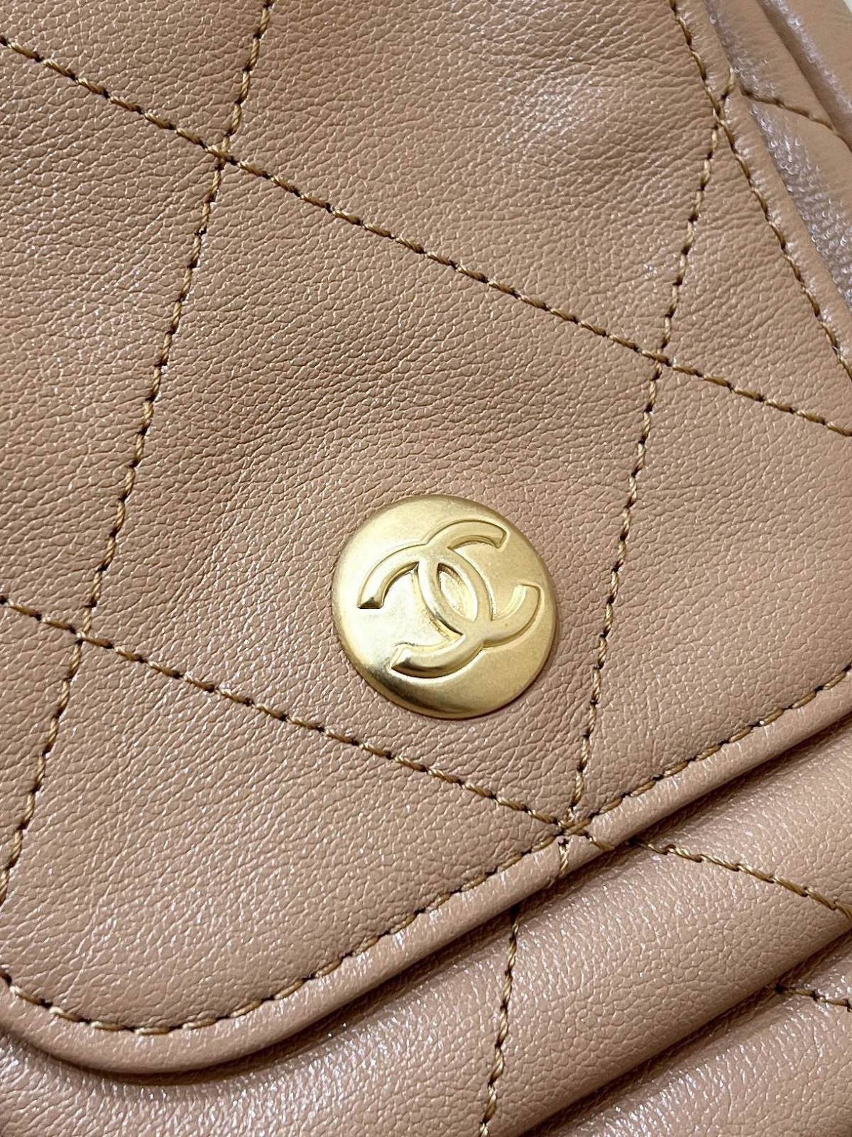 Ellebag’s Exquisite Replica of the Chanel 24P Hobo Bag: A 24cm Masterpiece with Pearl Chain and Champagne Gold Hardware(2024 Dec Updated)-Best Quality Fake Louis Vuitton Bag Online Store, Replica designer bag ru