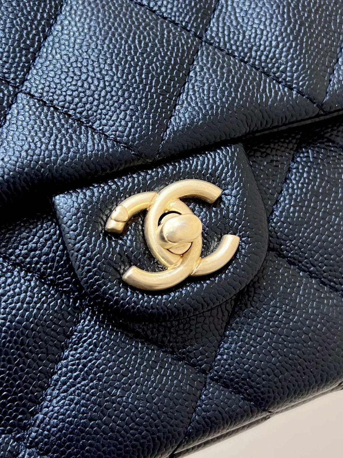 Ellebag’s Exquisite Replica: The Black Caviar Leather Chanel 23P AS3921 with Heart Clasp(2024 Dec Updated)-Best Quality Replica designer Bag factory in China