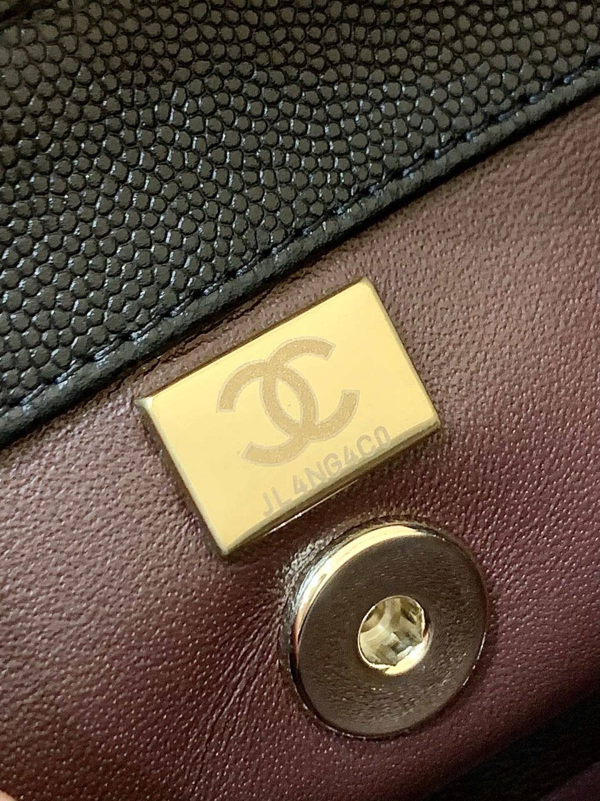 Ellebag’s Exquisite Replica: The Black Caviar Leather Chanel Coco Handle 22P with Champagne Gold Hardware(2024 Dec Updated)-Best Quality Fake Louis Vuitton Bag Online Store, Replica designer bag ru