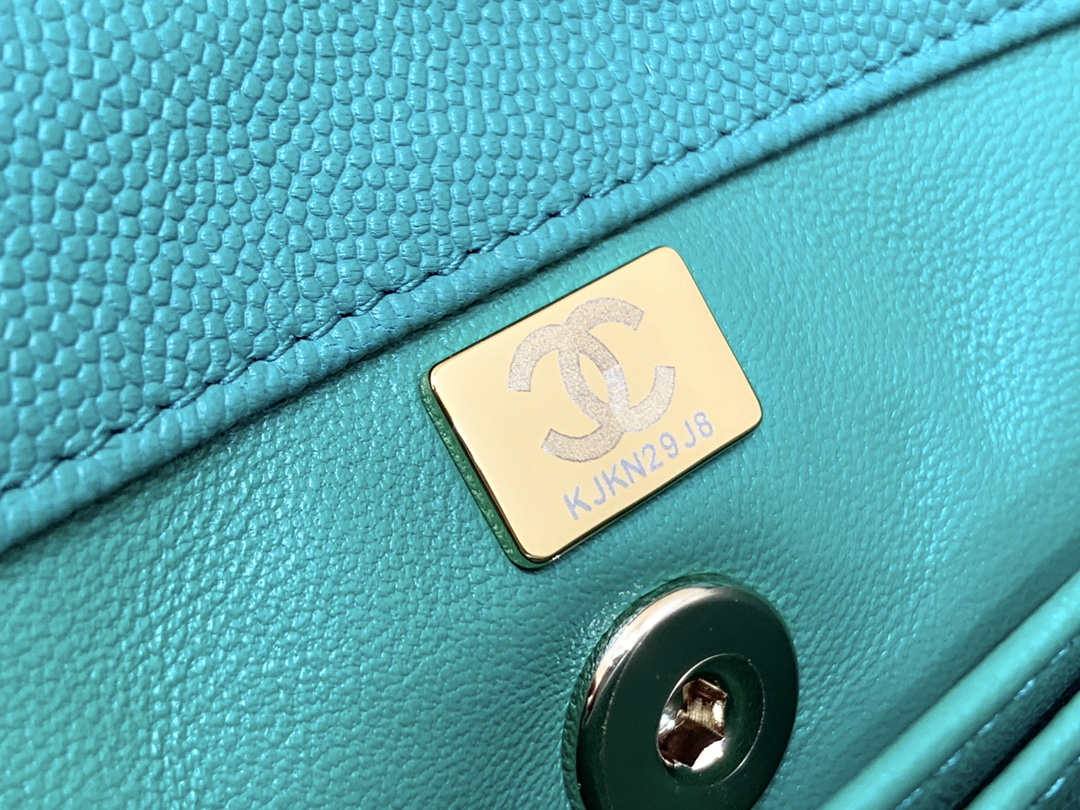 Ellebag’s Exquisite Replica: The Blue Caviar Leather Chanel Coco Handle 22P with Champagne Gold Hardware(2024 Dec Updated)-Best Quality Fake Louis Vuitton Bag Online Store, Replica designer bag ru