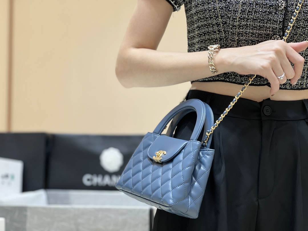 Ellebag’s Exquisite Replica: The Blue Lambskin Chanel Mini Kelly-Style Shopping Bag(2024 Dec Updated)-בעסטער קוואַליטעט שווינדל לוי ווויטטאָן באַג אָנליין קראָם, רעפּליקע דיזיינער זעקל רו