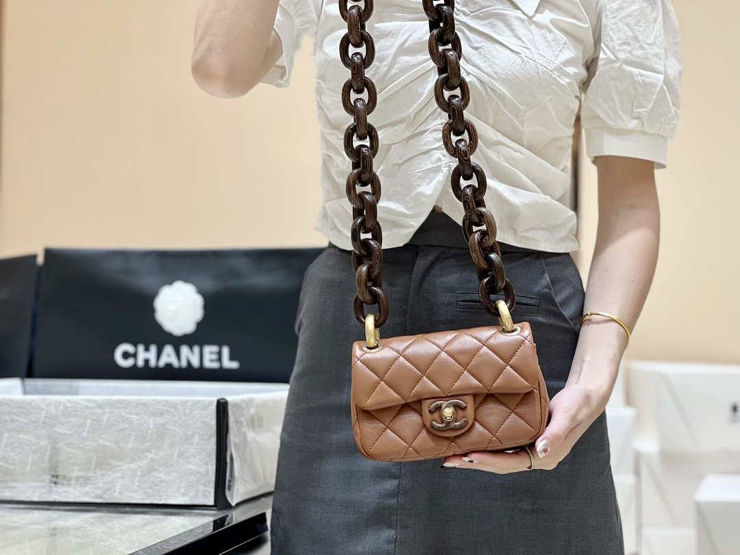 Ellebag’s Exquisite Replica: The Brown Lambskin Chanel Mini Flap Bag with Vintage Hardware(2024 Dec Updated)-بهترين معيار جي جعلي لوئس ويٽون بيگ آن لائين اسٽور، ريپليڪا ڊيزائنر بيگ ru