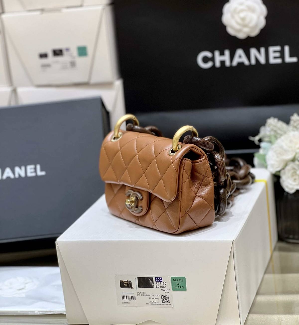 Ellebag’s Exquisite Replica: The Brown Lambskin Chanel Mini Flap Bag with Vintage Hardware(2024 Dec Updated)-بهترين معيار جي جعلي لوئس ويٽون بيگ آن لائين اسٽور، ريپليڪا ڊيزائنر بيگ ru