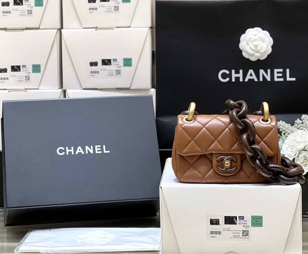 Ellebag’s Exquisite Replica: The Brown Lambskin Chanel Mini Flap Bag with Vintage Hardware(2024 Dec Updated)-بهترين معيار جي جعلي لوئس ويٽون بيگ آن لائين اسٽور، ريپليڪا ڊيزائنر بيگ ru