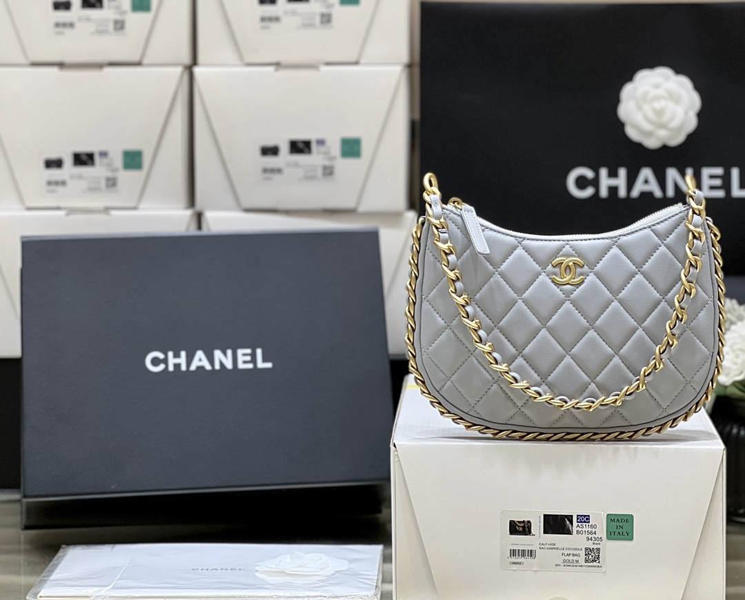 Ellebag’s Exquisite Replica: The Light Blue Lambskin Chanel Hobo Handbag with Gold Hardware(2024 Dec Updated)-Best Quality Fake Louis Vuitton Bag Online Store, Replica designer bag ru