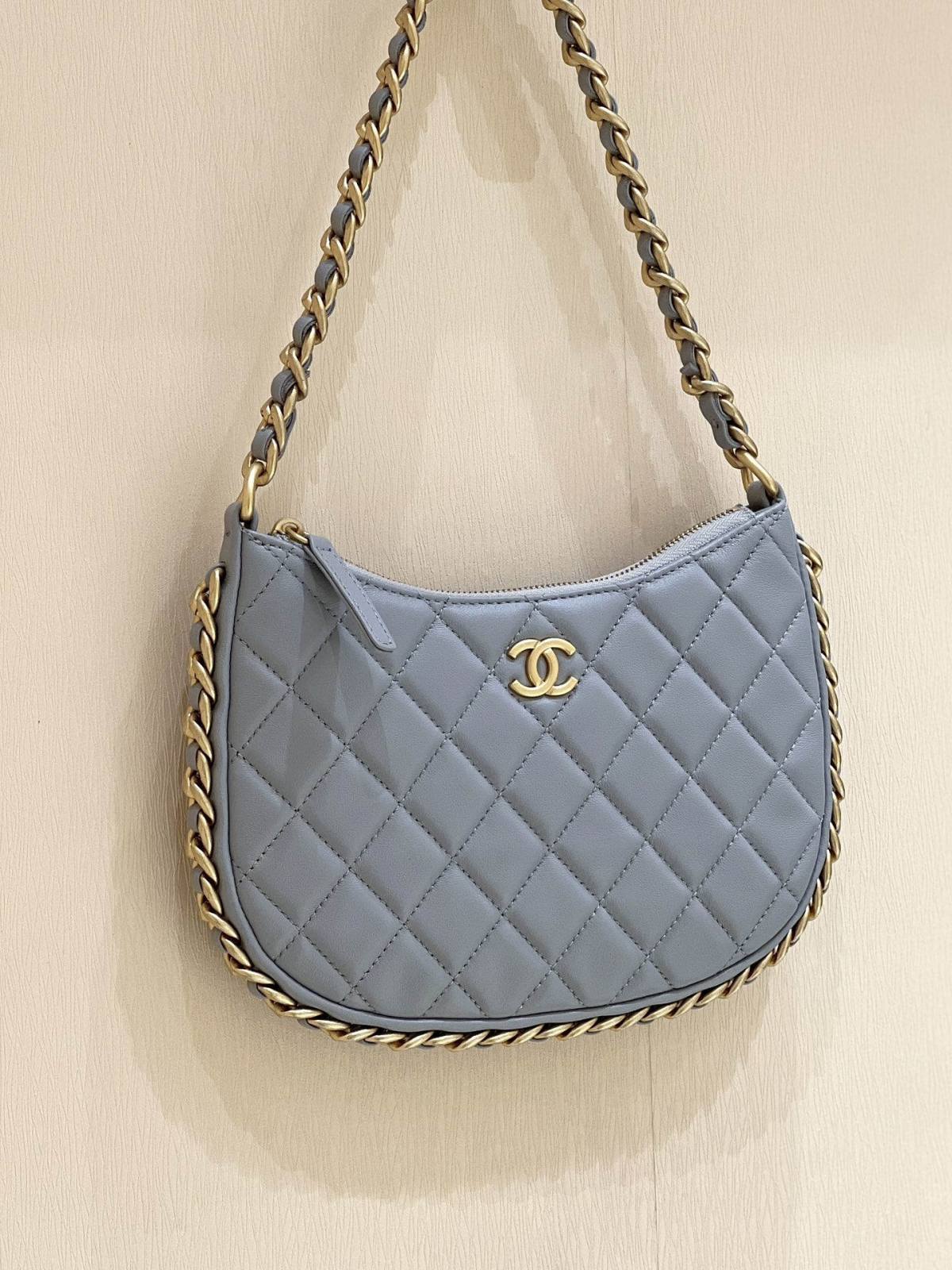 Ellebag’s Exquisite Replica: The Light Blue Lambskin Chanel Hobo Handbag with Gold Hardware(2024 Dec Updated)-Best Quality Fake Louis Vuitton Bag Online Store, Replica designer bag ru