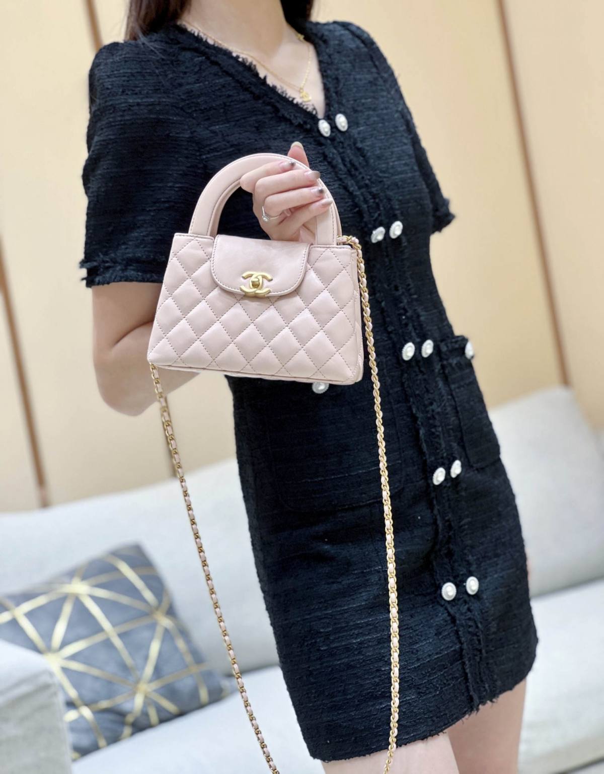 Ellebag’s Exquisite Replica: The Pink Lambskin Chanel Mini Kelly-Style Shopping Bag(2024 Dec Updated)-ร้านค้าออนไลน์กระเป๋า Louis Vuitton ปลอมคุณภาพดีที่สุด, กระเป๋าออกแบบจำลอง ru