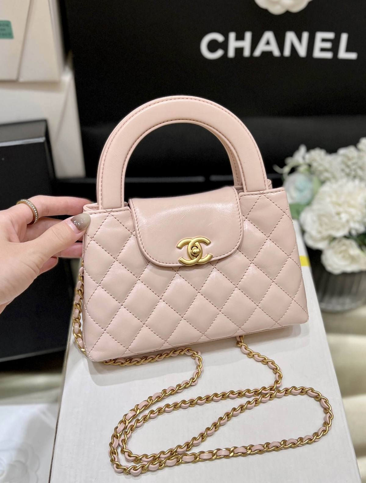 Ellebag’s Exquisite Replica: The Pink Lambskin Chanel Mini Kelly-Style Shopping Bag(2024 Dec Updated)-ร้านค้าออนไลน์กระเป๋า Louis Vuitton ปลอมคุณภาพดีที่สุด, กระเป๋าออกแบบจำลอง ru