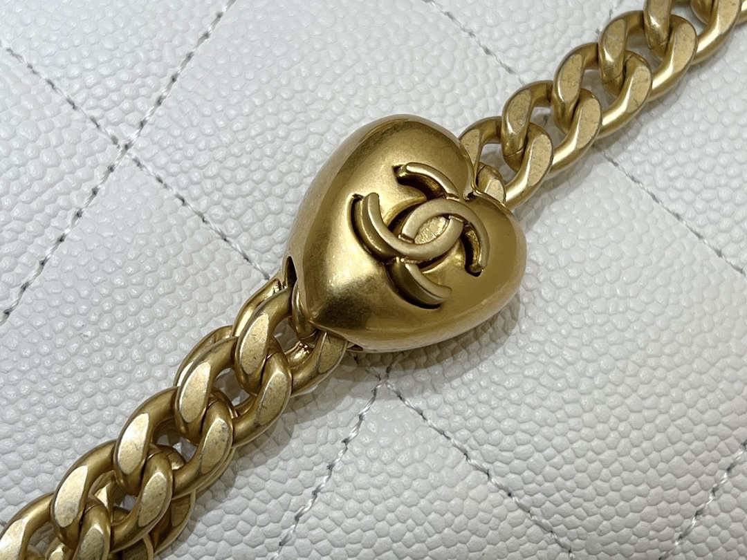 Ellebag’s Exquisite Replica: The White Caviar Leather Chanel Mini Flap Bag with Heart Clasp(2024 Dec Updated)-Best Quality Fake Louis Vuitton Bag Online Store, Replica designer bag ru