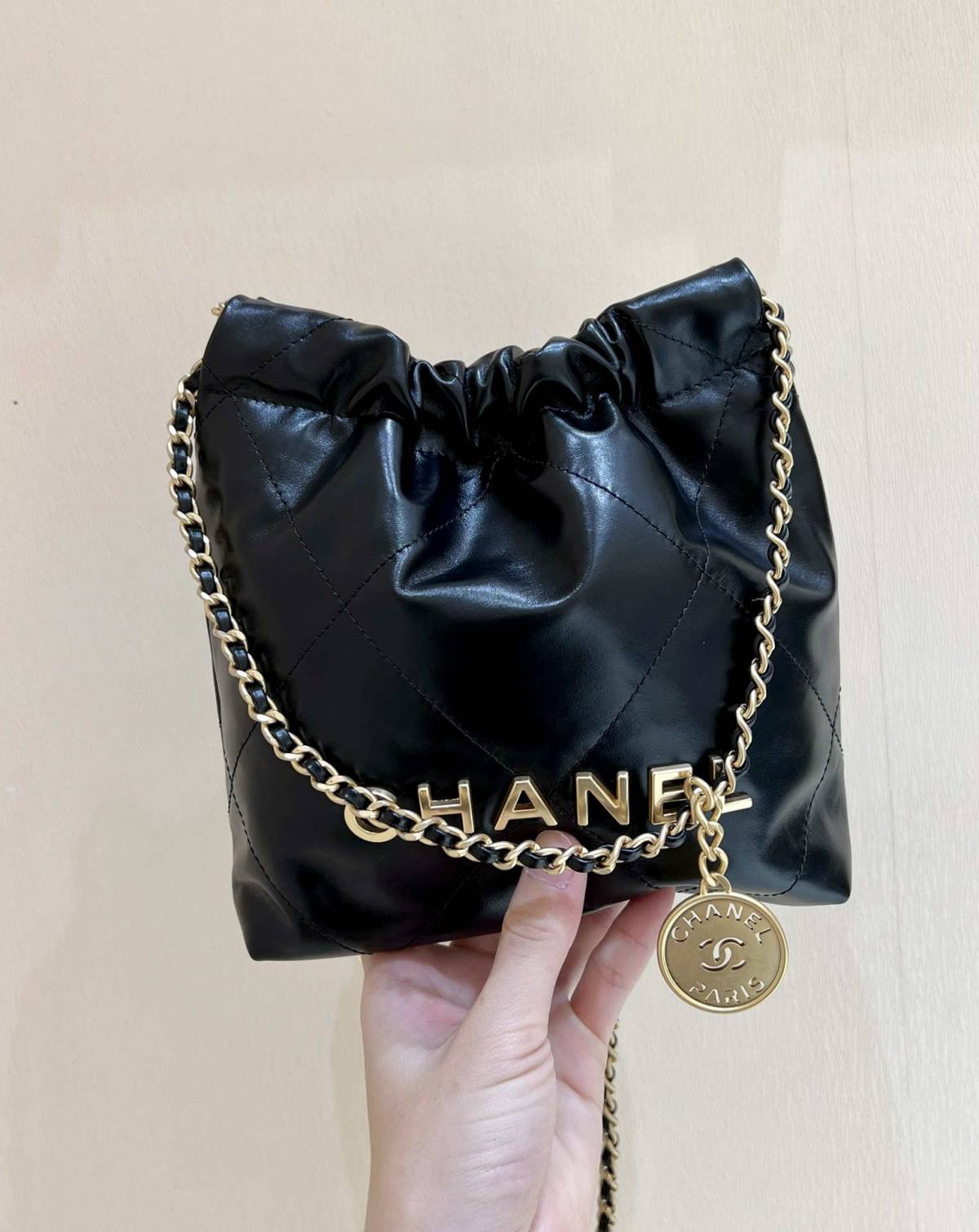 Ellebag’s Masterful Recreation of the Chanel 22 Mini Bag in Black Lambskin with Gold Hardware(2024 Dec Updated)-Best Quality Replica designer Bag factory in China