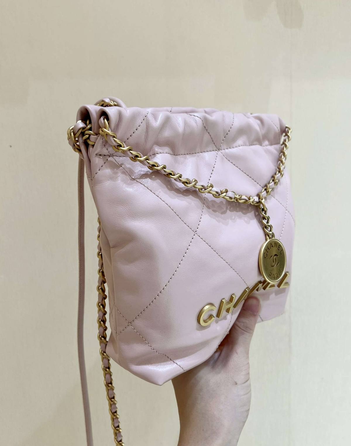 Ellebag’s Masterful Recreation of the Chanel 22 Mini Bag in Pink Lambskin with Gold Hardware(2024 Dec Updated)-Best Quality Replica designer Bag factory in China