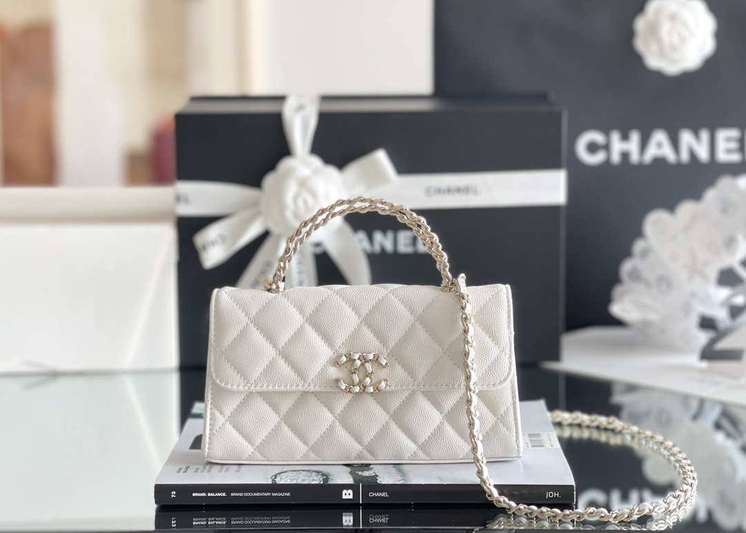 Ellebag’s Masterful Recreation of the Chanel 23P White Caviar Leather Bag(2024 Dec Updated)-Best Quality Fake Louis Vuitton Bag Online Store, Replica designer bag ru