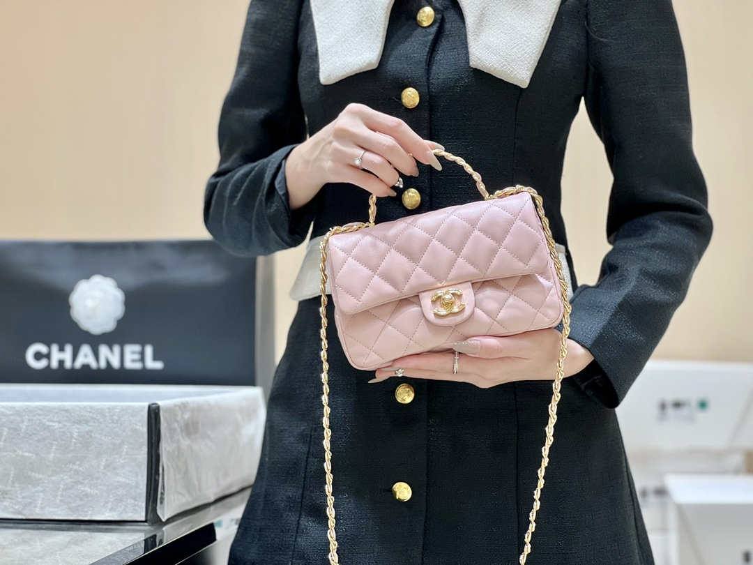 Ellebag’s Masterful Recreation of the Chanel 23S AS4023 Pink Gold Lambskin Top Handle Bag(2024 Dec Updated)-Best Quality Fake Louis Vuitton Bag Online Store, Replica designer bag ru