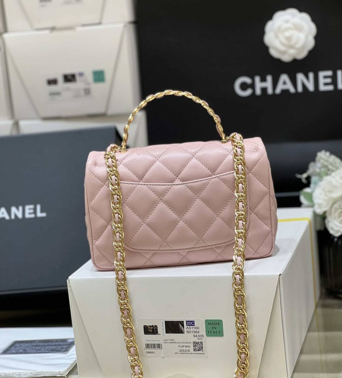 Ellebag’s Masterful Recreation of the Chanel 23S AS4023 Pink Gold Lambskin Top Handle Bag(2024 Dec Updated)-Best Quality Fake Louis Vuitton Bag Online Store, Replica designer bag ru