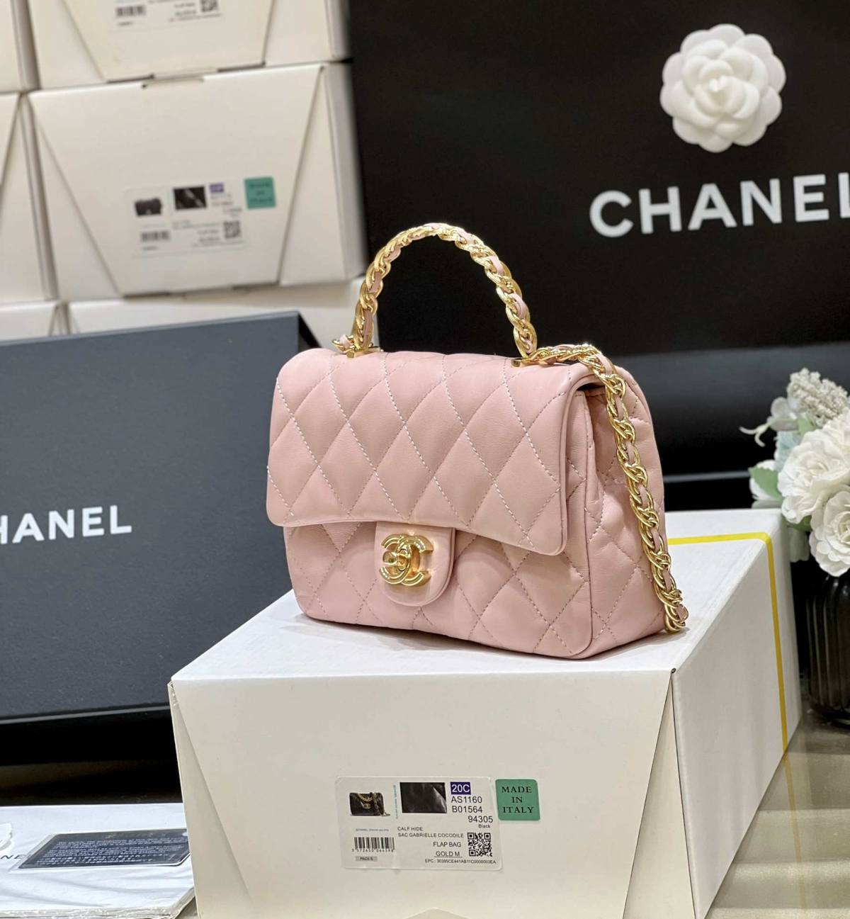 Ellebag’s Masterful Recreation of the Chanel 23S AS4023 Pink Gold Lambskin Top Handle Bag(2024 Dec Updated)-Best Quality Fake Louis Vuitton Bag Online Store, Replica designer bag ru