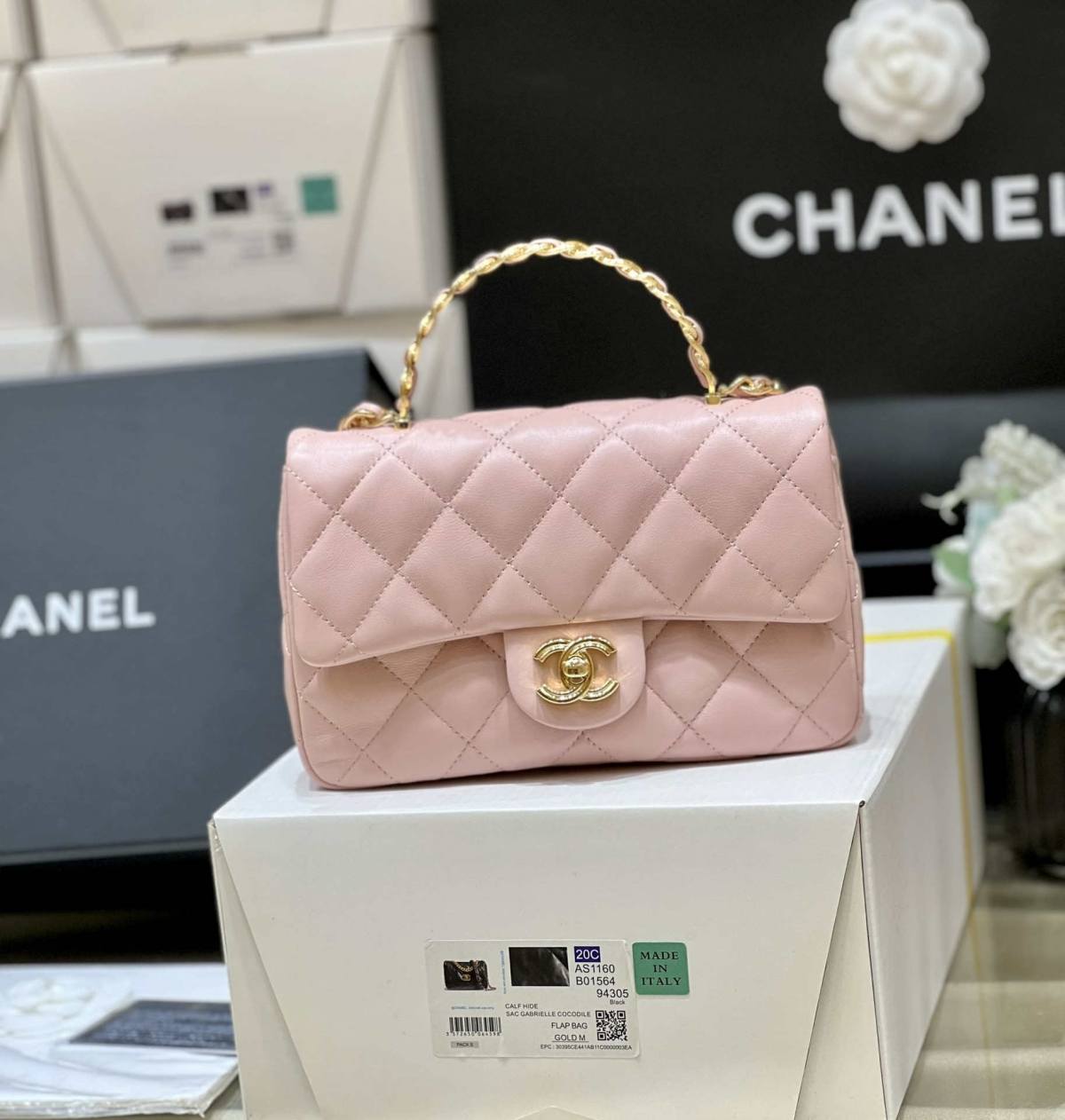 Ellebag’s Masterful Recreation of the Chanel 23S AS4023 Pink Gold Lambskin Top Handle Bag(2024 Dec Updated)-Best Quality Fake Louis Vuitton Bag Online Store, Replica designer bag ru