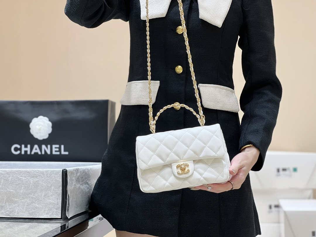 Ellebag’s Masterful Recreation of the Chanel 23S AS4023 White Gold Lambskin Top Handle Bag(2024 Dec Updated)-Bästa kvalitet Fake Louis Vuitton Bag Online Store, Replica designer bag ru