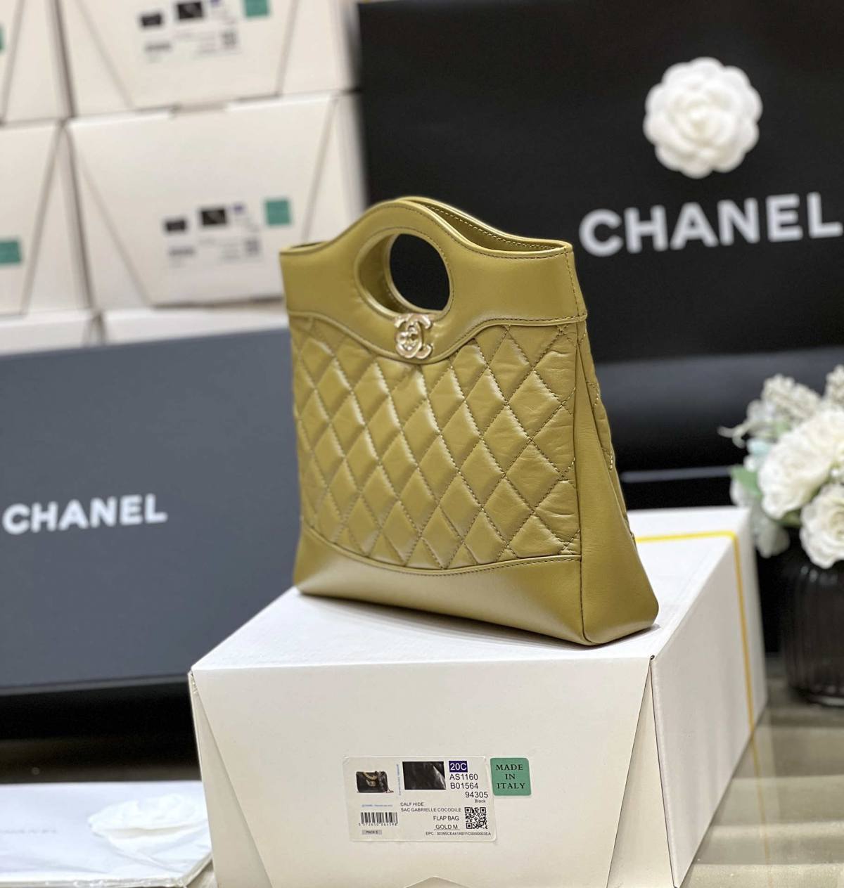 Ellebag’s Masterful Recreation of the Chanel 31 Mini Shopping Bag (AS4133) in Deep Green Lambskin(2025 Jan Updated)-Paras laatu väärennetty Louis Vuitton laukku verkkokauppa, replika suunnittelija laukku ru