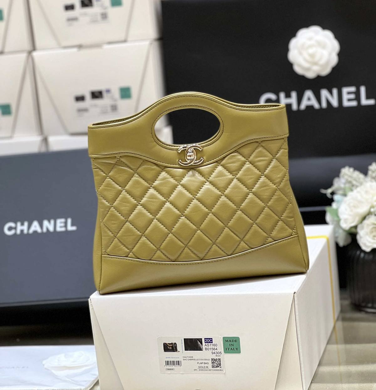 Ellebag’s Masterful Recreation of the Chanel 31 Mini Shopping Bag (AS4133) in Deep Green Lambskin(2025 Jan Updated)-Paras laatu väärennetty Louis Vuitton laukku verkkokauppa, replika suunnittelija laukku ru