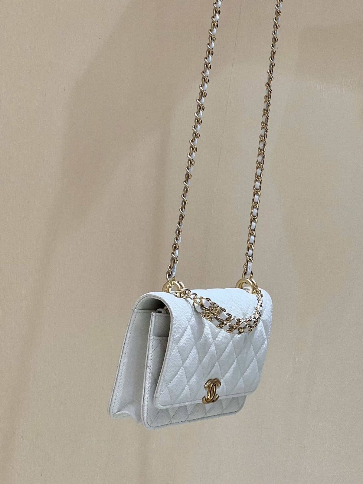 Ellebag’s Masterful Recreation of the Chanel AP3019 White Caviar Leather Wallet on Chain(2025 Jan Updated)-Best Quality Fake Louis Vuitton Bag Online Store, Replica designer bag ru