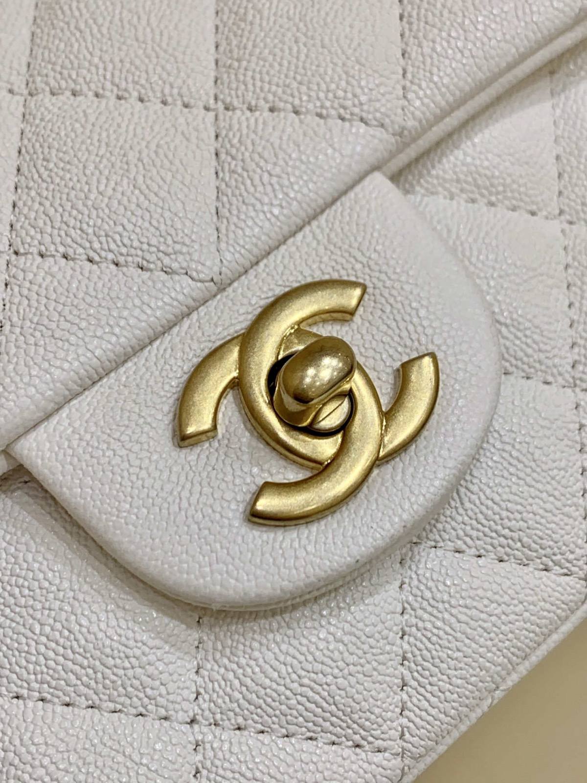 Ellebag’s Masterful Recreation of the Chanel AS2431 White Caviar Leather Mini Flap Bag with Top Handle(2025 Jan Updated)-Best Quality Replica designer Bag factory in China